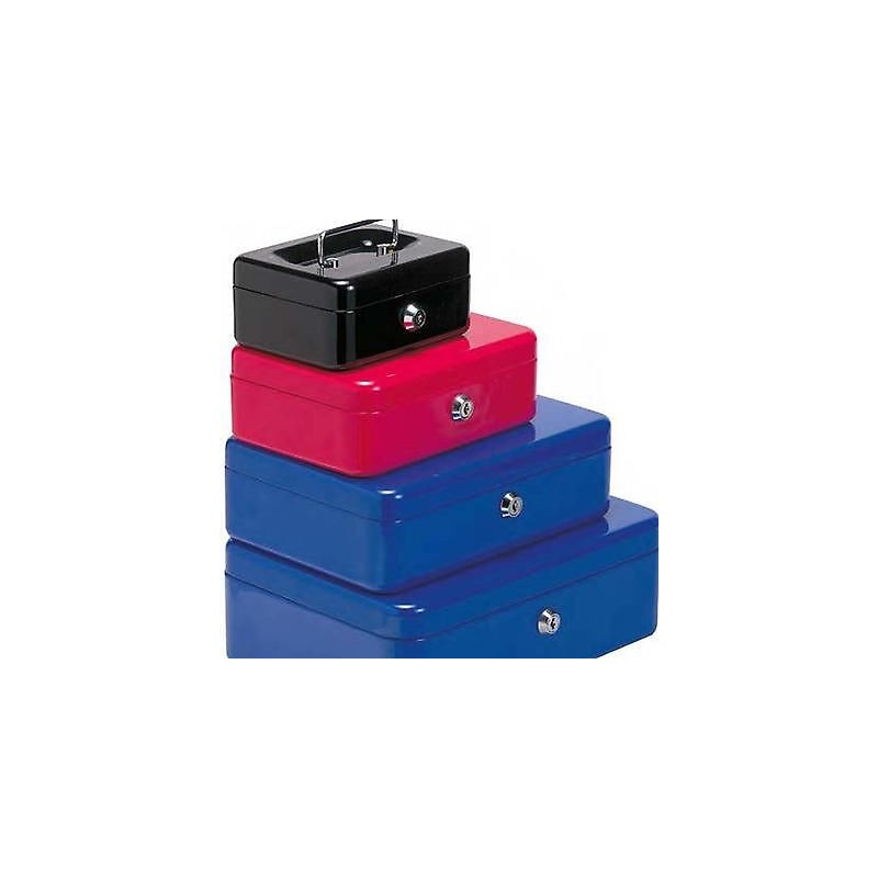 Cassaforte Portavalori Piccola In Metallo Con Vassoio E Serratura – 20x16x8 Cm – Rossa