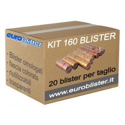 Kit 160 blister per monete euro - 20 pezzi per taglio