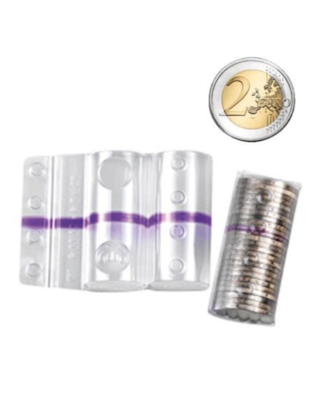 Blister portamonete  da 2 euro in plastica - 20 pezzi