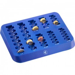 Vascchetta porta monete euro in PVC di colore blu